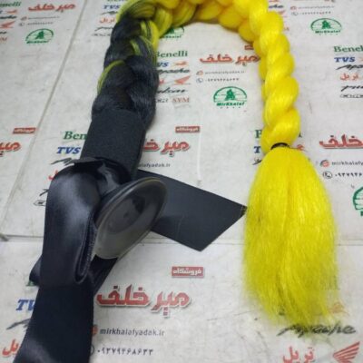 موی تزیینی انواع کلاه کاسکت ایمنی موتور سیکلت مدل بافته شده اعلا (زرد طلایی)