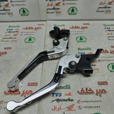 دسته (کتی) کلاچ و ترمز تاشو رنتال cnc حرفه ای اسپرت موتور بنلی 250 قدیم و 300 دوسیلندر قدیم و جدید نیوفیس و ریس نقره ای